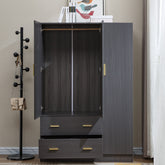 3 Door Wardrobe with Mirror Closet Clothes Storage  WD-115 Straight Oak